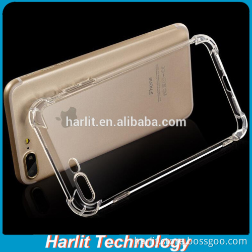 Clear Flexible Soft TPU Protective Case For iPhone 7 With Air Cushion Anti Shock Anti Slip